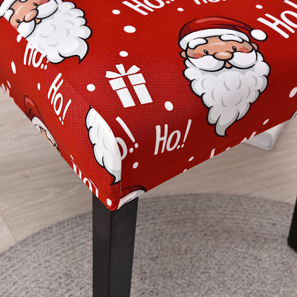 Jule Spisestuestoltrekk Sett med 4, Stretch Xmas Parsons Stoltrekk Setebeskytter Vaskbart Spandex Kjøkkenstoltrekk for Spisestue, Chris