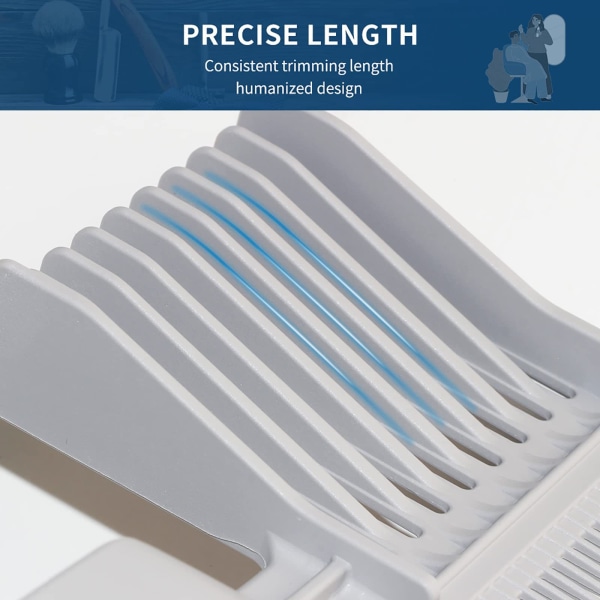 2-Pcs Barber Fade Combs Hårklippskam GRÅ Kamm för skjutmått Tryck- och saxkam med långt skaft
