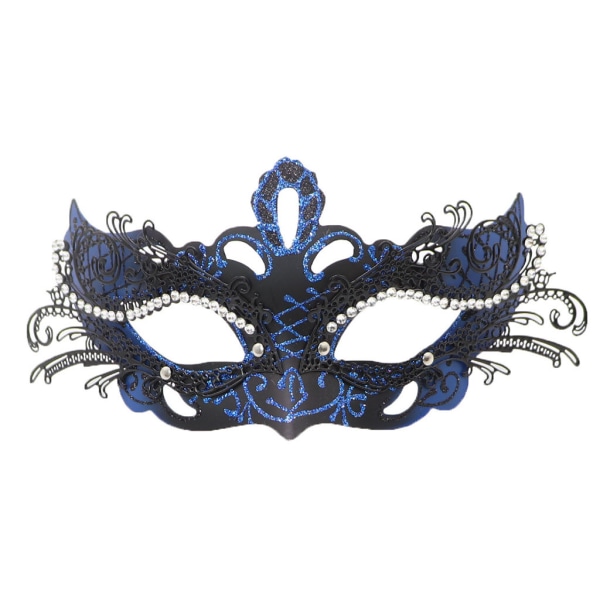 Maskeradmask, Mardi Gras-dekorationer Venetianska masker för kvinnor (blå-svart)
