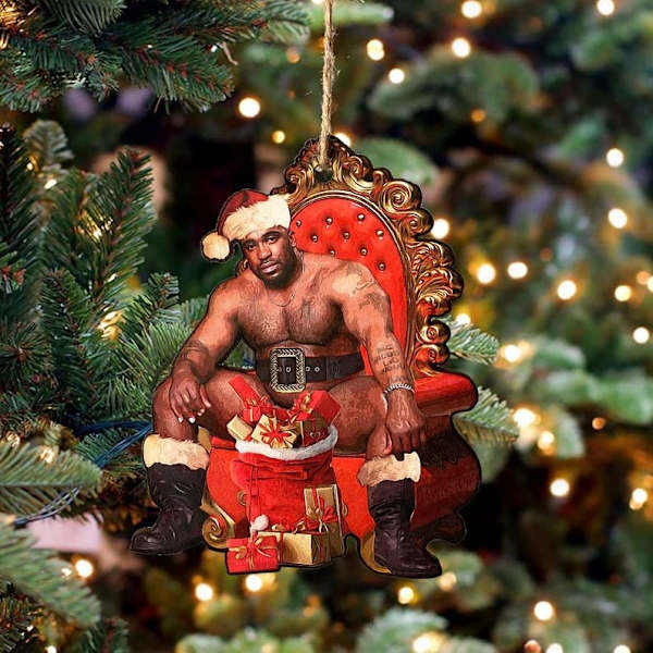 Barry Julemand Julegave Træ Meme En Festlig Mr. Wood Meme Sjov Træpynt 2022 Juleferie 2D Ornament
