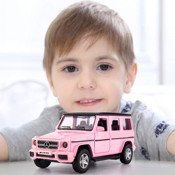 1/36 Skala G63 Støbt Bilmodel, Zinklegering Legetøjsbil til Børn, Træk Tilbage Køretøjer Legetøjsbil til Småbørn Drenge Piger Gave (Pink)