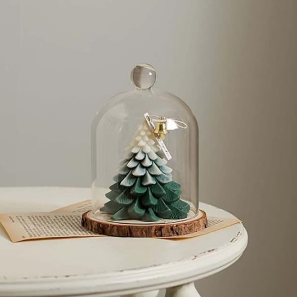Juletre lysform furutre duftlys gips ornament DIY silikonform