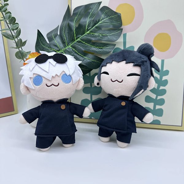 20cm Ny Jujutsu Kaisen handdocka plyschleksak Leksaker Söt Mjuk Fylld Gojo Och Geto Kudde Dockor För Gåva vit