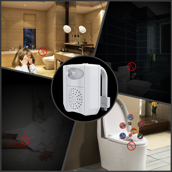 16 farve toiletlys atmosfærelys toilet natlys mini hængende intelligent automatisk menneskekropssensor LED natlys