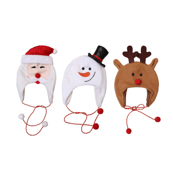 3st julhatt julgransmössa dekoration vuxen barnhatt Borstad tyg för barn Långt rep Tecknad snögubbe Älghatt