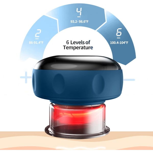 Smart Dynamic Cupping Therapy Set, Cellulit Massager 3 i 1 Vacuum Therapy Machine Cellulite Remover, Gua Sha Massage Tool med 6 nivåer temperatur och
