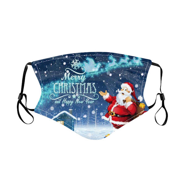 Julemaske Print Voksen Bomuldsmaske Vaskbar Tegneserie Klud Ma