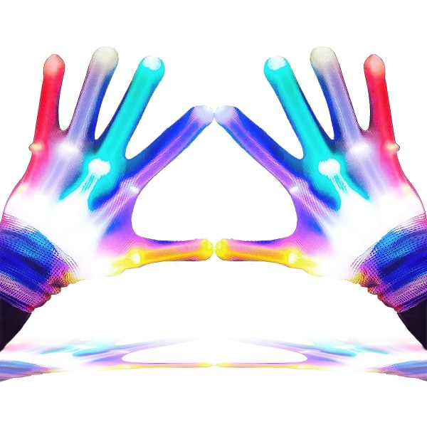 LED-handskar, LED-handskar för barn Presenter för tonåringar och vuxna, LED-fingerhandskar, Finger Light-handskar, Leksakerna för 9-12-åriga pojkar, flickor, Ljushandskar har