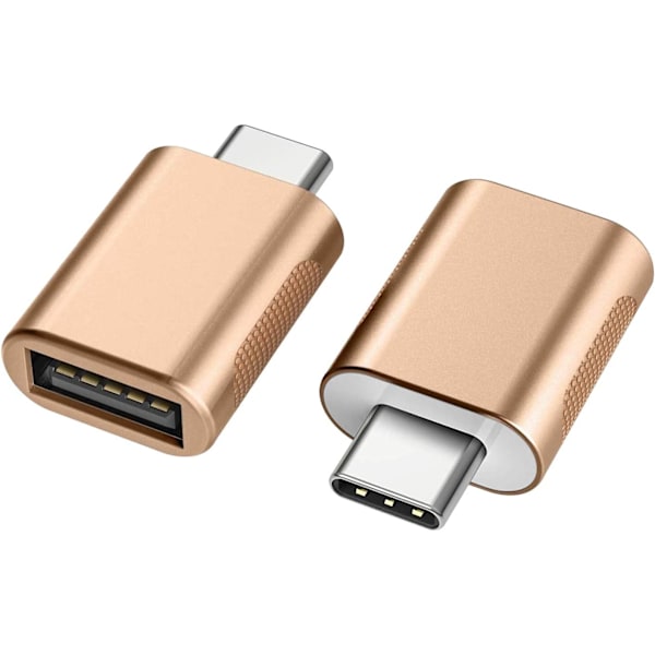 USB C - USB -sovitin (2 kpl), USB-C - USB 3.0 -sovitin, USB Type-C - USB -sovitin, (Kulta)