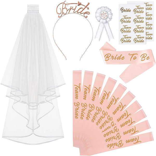 Bachelorette Party Set Rose Gold Grupp Set för Party