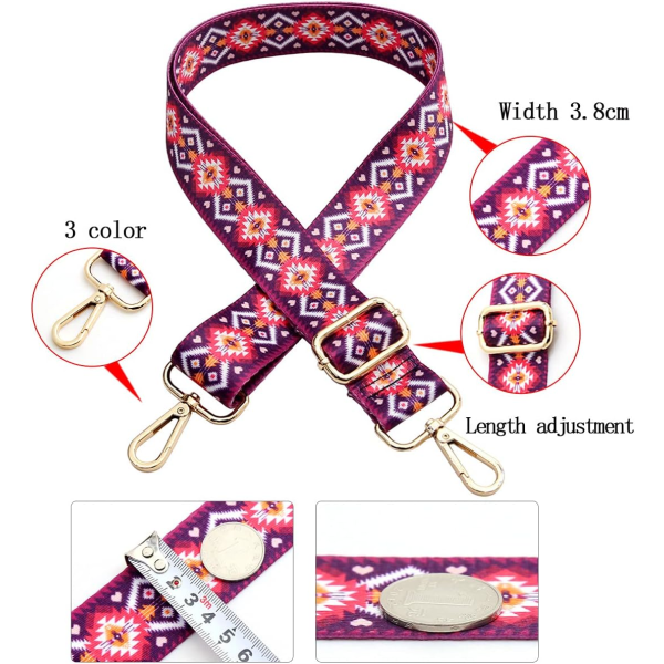 Säädettävä olkahihnan vaihto vyötärönauha leveä crossbody C