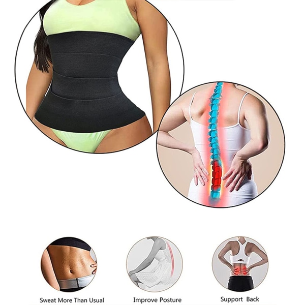 Taljetræner Shapewear Elastisk Bælte Kvinder Slankende Maveindpakning Modstandsbånd Body Shaper Kontrolrem 4M*10CM
