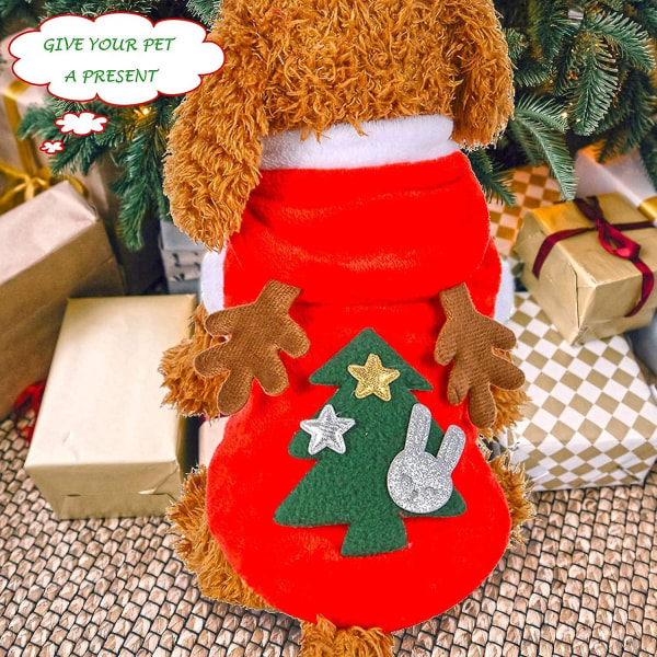 Kat Hund Julekostume Polyester Elg Julekæledyrskostume Sødt Hundejuletøj Kæledyrsjuletøj (S)