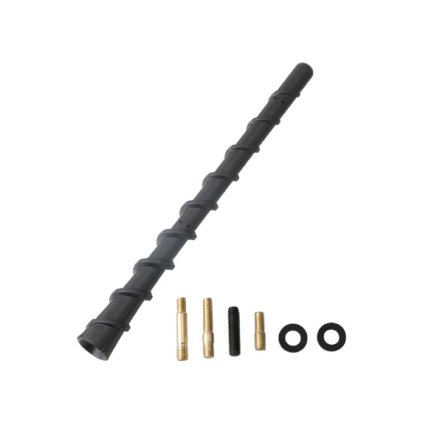 2 ST Spiralantenn 7 tum, universal antennstoppare Vattentät PVC-gummi flexibel eftermonteringsantenn, lämplig för lastbilar, bilar, stadsjeepar (svart)