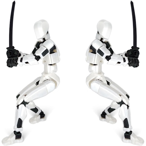T13 Action Figure, Titan 13 Action Figure, Robot Action Figure, 3D Printed Action[HK] black+white