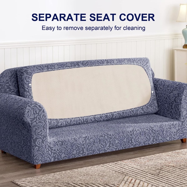 Sofatrekk 2-delt Jacquard Damask Trekk for 2-seters Sofa Stretch Møbelbeskytter Stoltrekk for Stue Barn, Kjæledyr (Medi