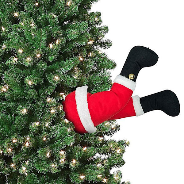 Röd jultomte Kroppsdekorationer Dekorationer Burlap Pose-able plyschben