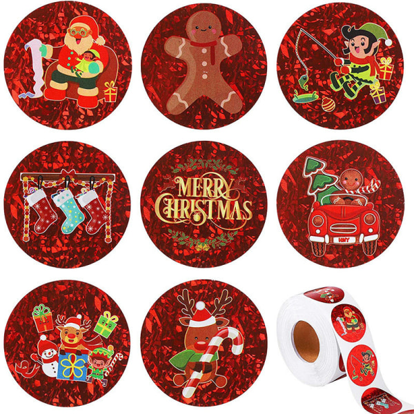 Röd god jul klistermärke gåva stängning etikett