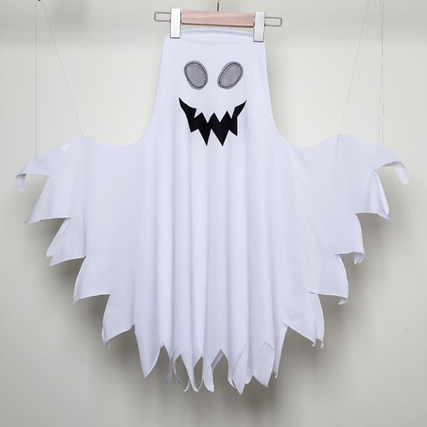 Halloween børne spøgelsesansigt pullover kappe skræmmende cosplayer co