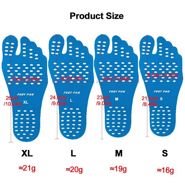 Halkfria strandskor för kusten utrustade med halkskyddsskor Strandstrumpor Fotfoder Flexibla strandfötter blå S
