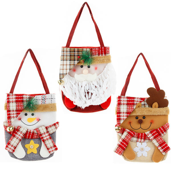 3 nya julklappspåsar Julväska presentpåse dekorativa föremål Kreativ stereoskopisk presentpåse 30*22cm