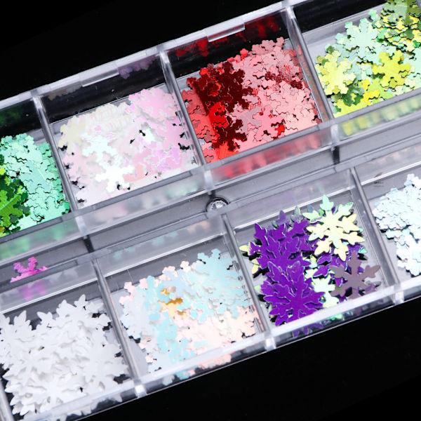 Holografiska Snöflingor Jul Nageldekorationer 3D Jul Nagelpaljetter Snöflinga Nagelpaljetter Stjärnpaljetter DIY Laser Manikyr Tillbehör fo