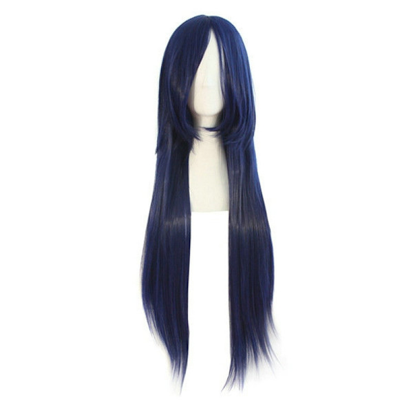 32\" 80cm Lang Rett Anime Kostyme Cosplay Parykk Festparykk (Mørk Blå/Kullsvar)