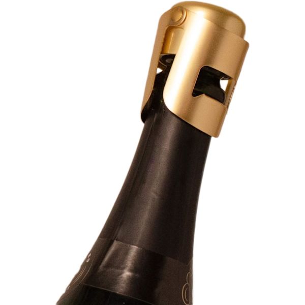 Guld champagnepropp, designad i Frankrike, tätningsmedel för cava, prosecco, mousserande vinflaskor, guldpläterad, ingen skarp kant, enkel design, inga läckor, nej