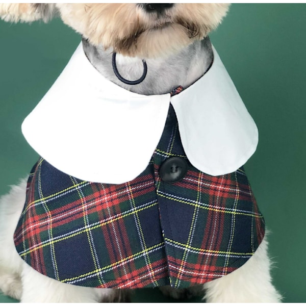 2 stycken hundkläder, hattar, brittisk stil, söt Teddy Schnauzer, Bomacy Heights, Keji Pet Cloak (M: 38 cm halsomkrets)