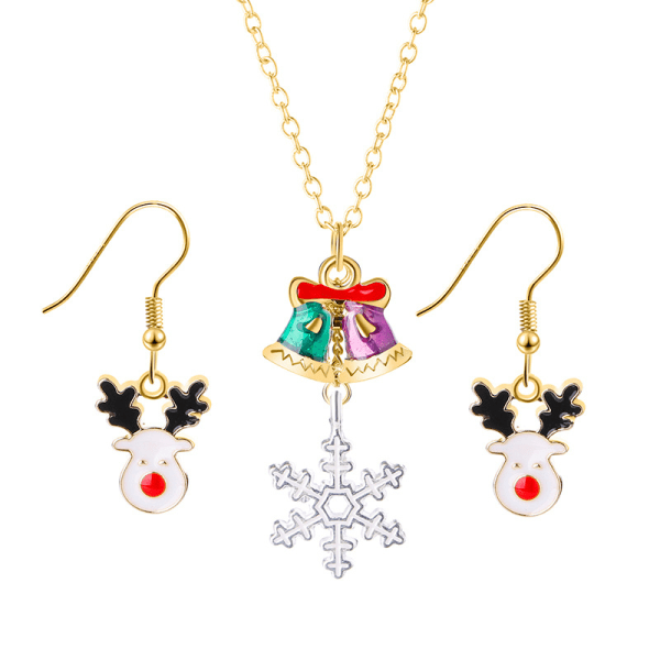 Set med 8 jul-halsband och örhängen julkollektion