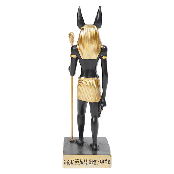Gammel Egyptisk Gud Anubis med Retfærdighedens Vægt Statue Guder af De Døde og Efterlivet Vejer Hjertet Mod Strudsfjer Figur