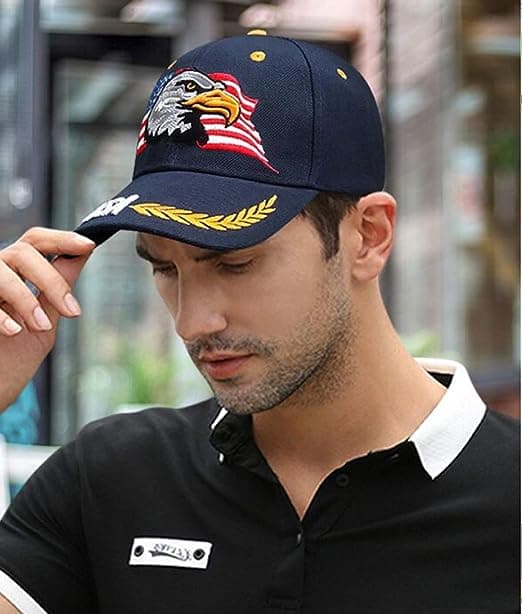 USA-Flag Eagles-Hat Amerikansk Baseball-Cap Broderet