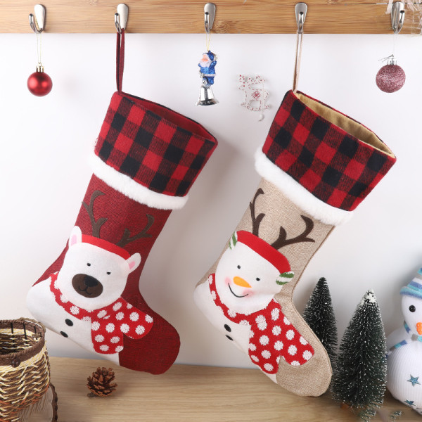 2 juldekorationer, julgransupphängningar, presentpåsar, renar, snögubbestrumpor, 28,5 * 44 * 20,5 cm