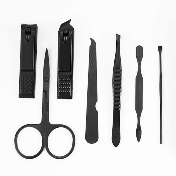 Manikyr Set Nagelklippare Kit Herr Grooming Kit 7 i 1 Professionell personlig set med lyxigt case Presenter för män Man Pojkvän