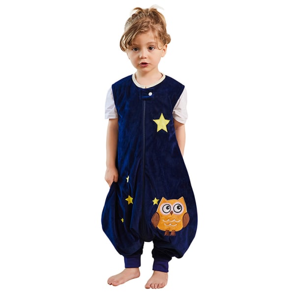 Flanell sovsäck för barn med ben Mjuk pyjamas Sovsäck för flicka pojke (L storlek)