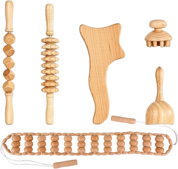 Massagesæt – Maderoterapi – Anti-cellulite – Lymfedrænage – Naturtræ (Sæt 14)