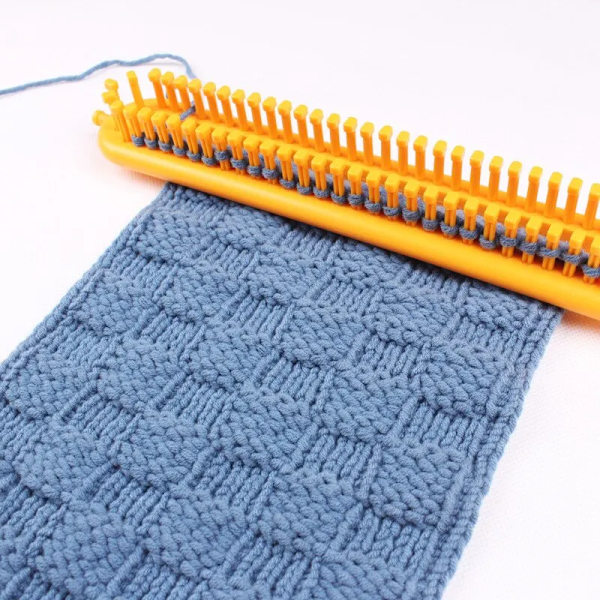 Stickvävstol DIY Hantverk Vävstol Plast Pompom Socka Hatt Sjal Sömnad Verktyg Scarves Maker Virka Långt handtag Vävverktyg