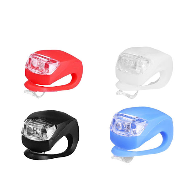 4 stk. Cykel Mountainbike Frø Lampe Silikone Forlygte Baglygte Advarselslys Cykling Mariehøne Lampe Rideudstyr Tilbehør