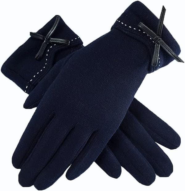 Dame Vinter Varme Handsker til Kvinder, Tykke Forede Vindtætte Handsker til Touch Screen Telefon (Navy Blå)