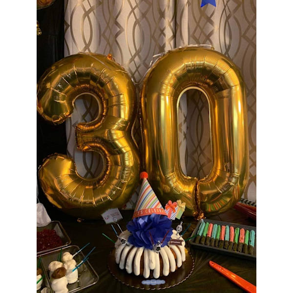 30 års jubilæumsdekoration, festballoner 30 års nummerballoner nummerballoner til 30-års bryllupsdag fødselsdagsfest dekoration helium