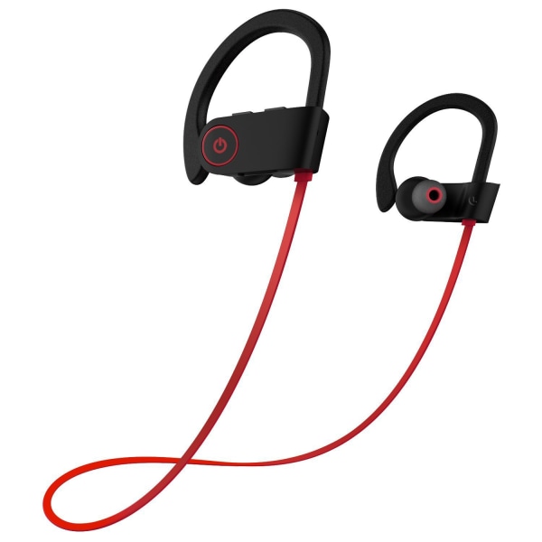 U8 bluetooth headset hängande öra stereo löpning sport brusreducering 5.0 trådlöst headset rött