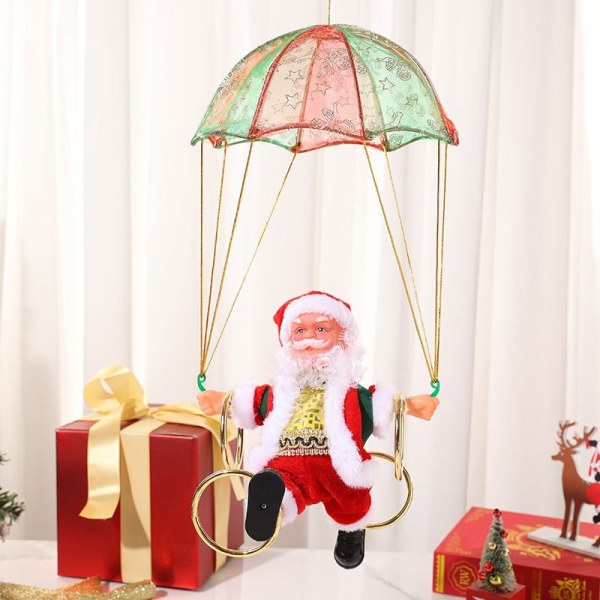 Fallskärm kullerbytta elektrisk musik Santa Claus Julklappar presenter dekorationer Juldekorationer