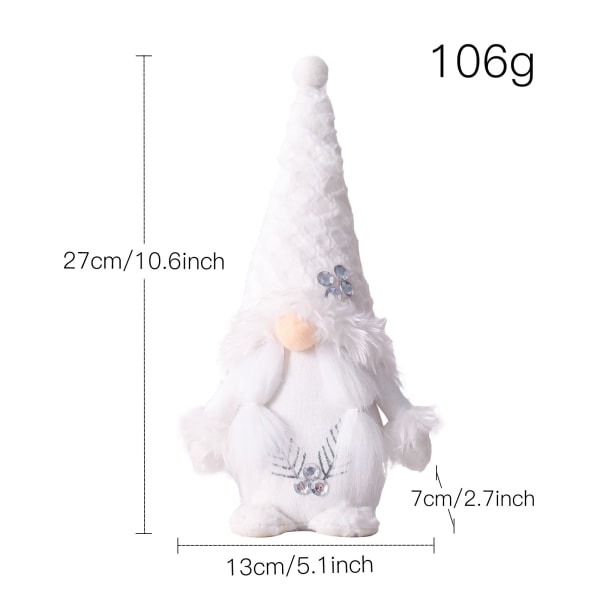 2 Juledekorasjoner Plysj Gnome Dukke Ornament Jule Ansiktsløs Dukke