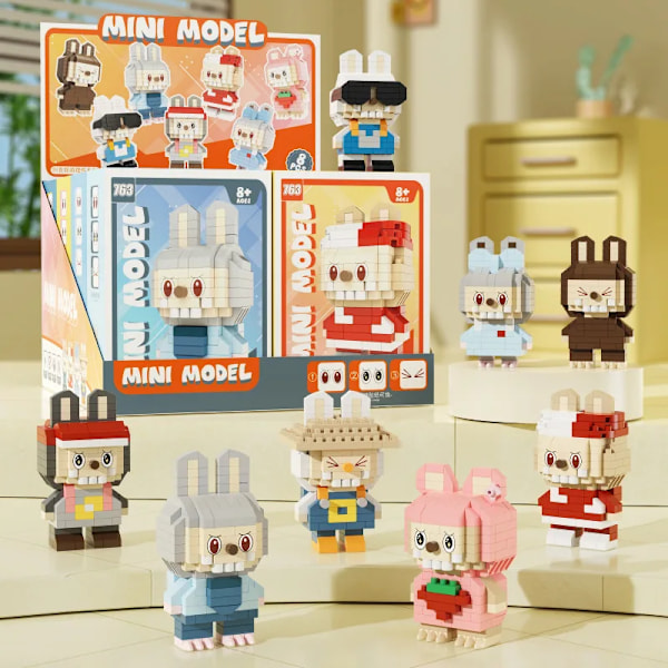 Labubu Byggeklodser Mini Model Labubu Partikel og Mikro Partikel Blind Box Legetøj Børns Håndlavede Diy Puslespil Fødselsdagsgave 6928