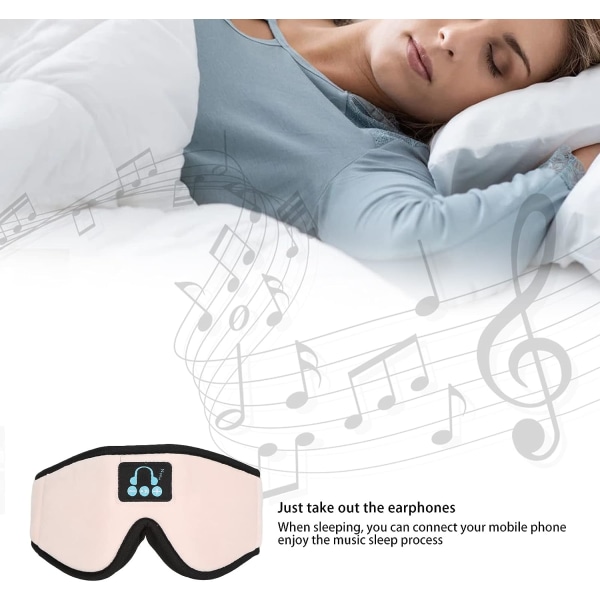Sömnhörlurar Bluetooth Sömnmask Trådlös 3d ögonmask, handsfree tvättbar ögonmask för musikresor, sömnhörlurar Bluetooth ögonmask Ut