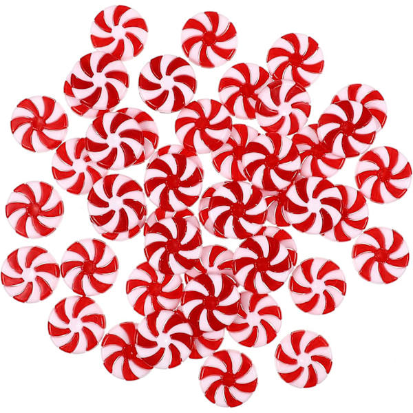50 st Christmas Candy Cane Julgran Hängande Pepparmynta Ornament för Holiday Dekoration Party Favors 35mm