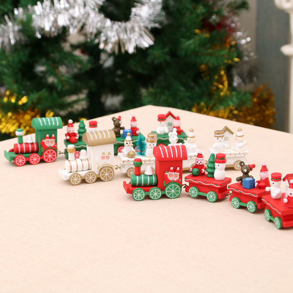 3 juldekorationer små tåg träleksaker jul 4 sektion små tåg semester barnfödelsedagspresent