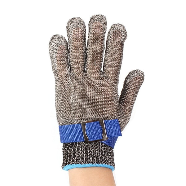 One handskar i rostfritt stål, anti-skärhandskar, klass 5 anti-skärningsskydd för slaktare, trädgårdsarbete, mesh , M
