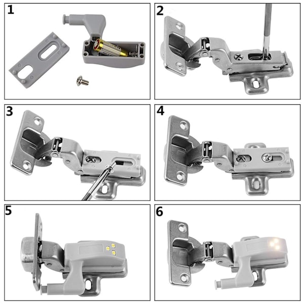 10 stk. Universal Skaphengsel LED-lys for Moderne Kjøkken Hjemmebelysning, Kald Hvit