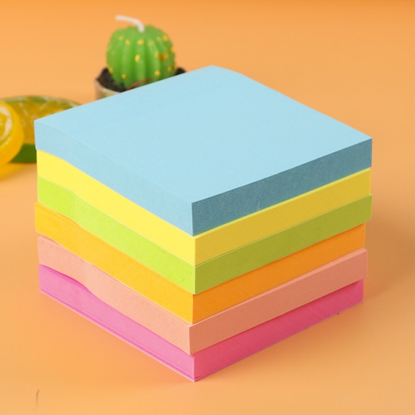 Anteckningar Sticky Notes i 6 ljusa färger, 76 X 76 mm 100 ark/Pad (blå)